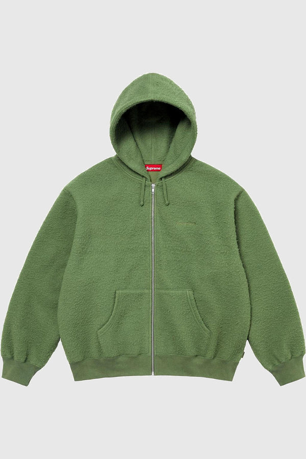 Supreme Pilled Zip-Up Hooded Sweatshirt Olive