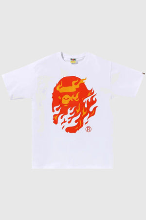 BAPE Flame Ape Head White