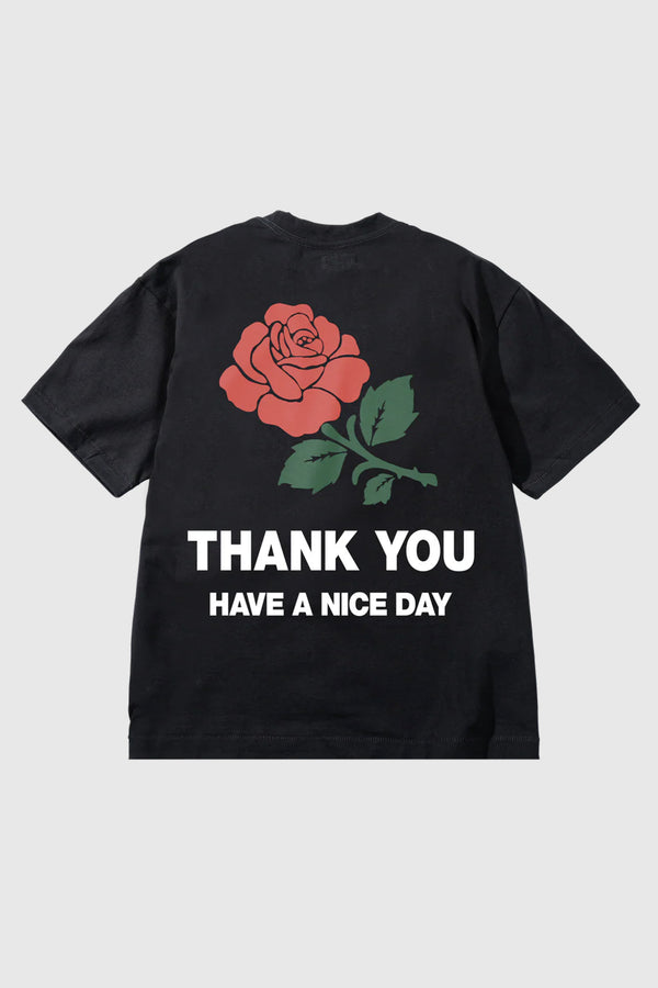 Market Thank You Rose T-Shirt - Jet Black