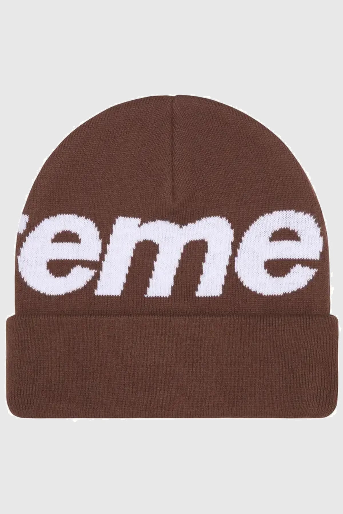 Supreme Big Logo Beanie - Brown
