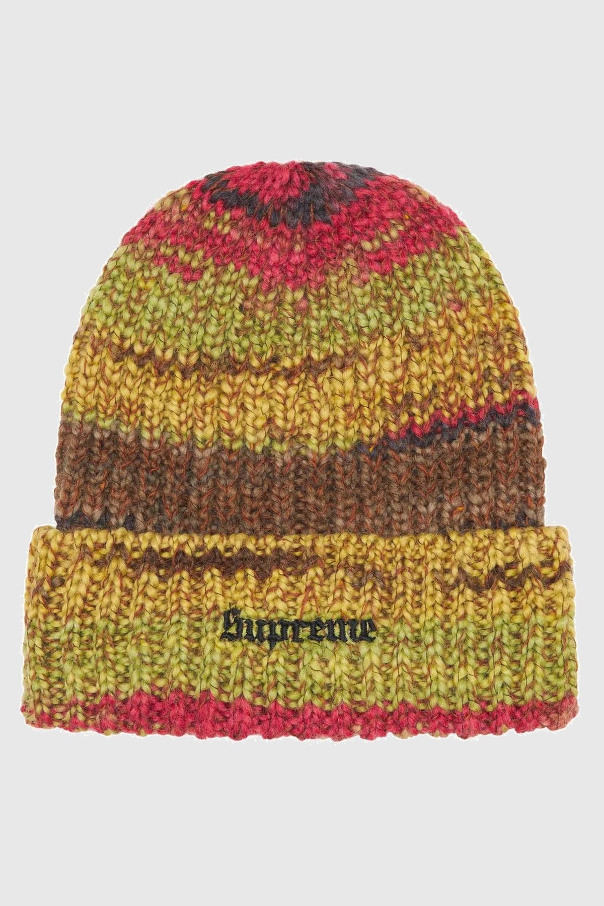 Supreme Space Dye Stripe Beanie Yellow