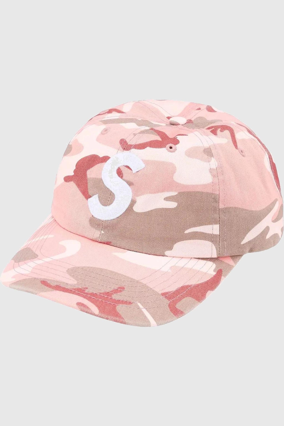 Supreme Pigment Coated S Logo 6-Panel Hat Pink Camo