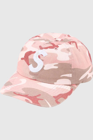 Supreme Pigment Coated S Logo 6-Panel Hat Pink Camo