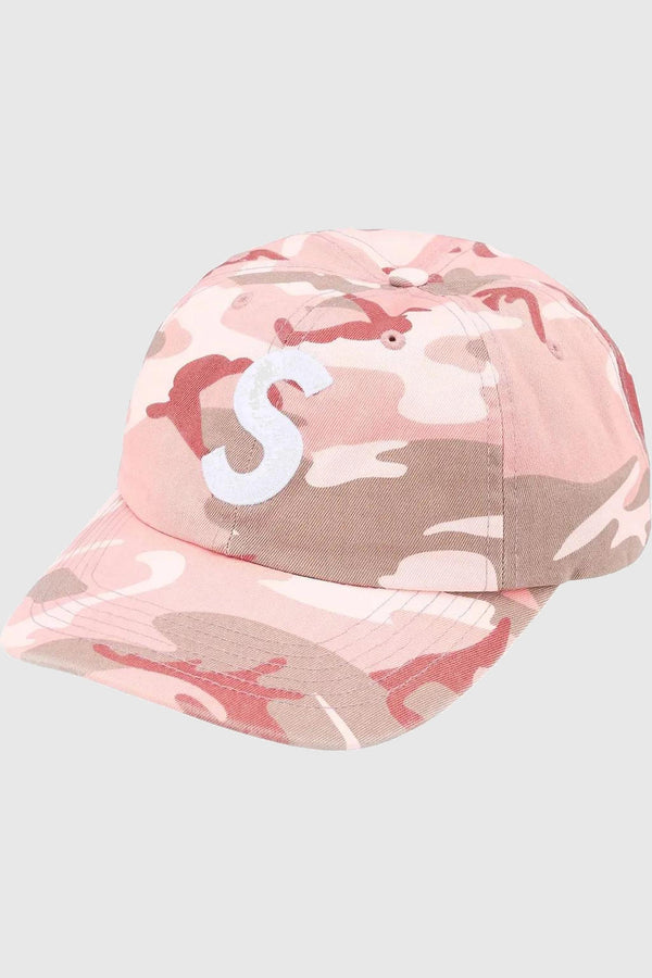 Supreme Pigment Coated S Logo 6-Panel Hat Pink Camo