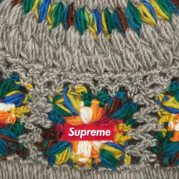 Supreme Crochet Beanie (SS25) - Heather Grey