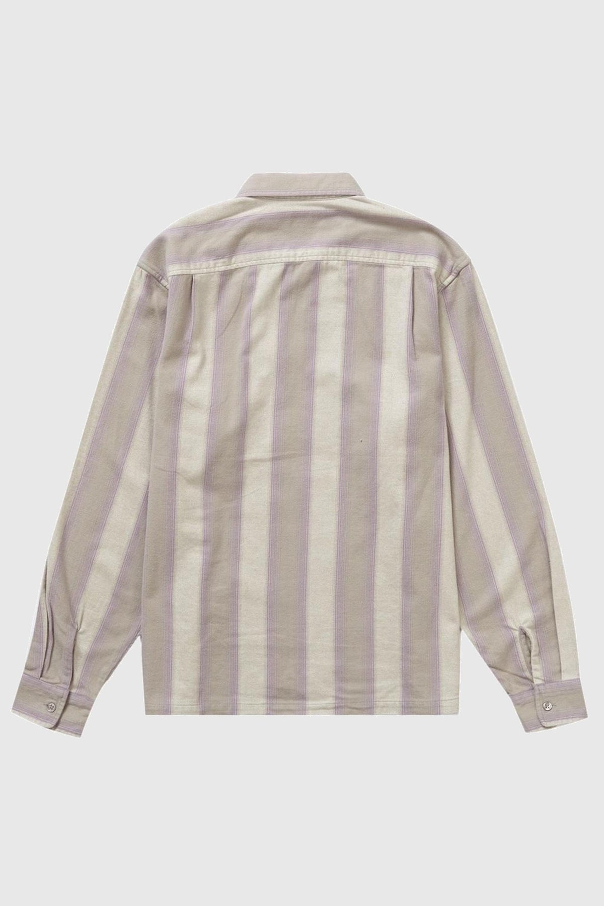 Supreme Stripe Flannel Zip Up Shirt Grey