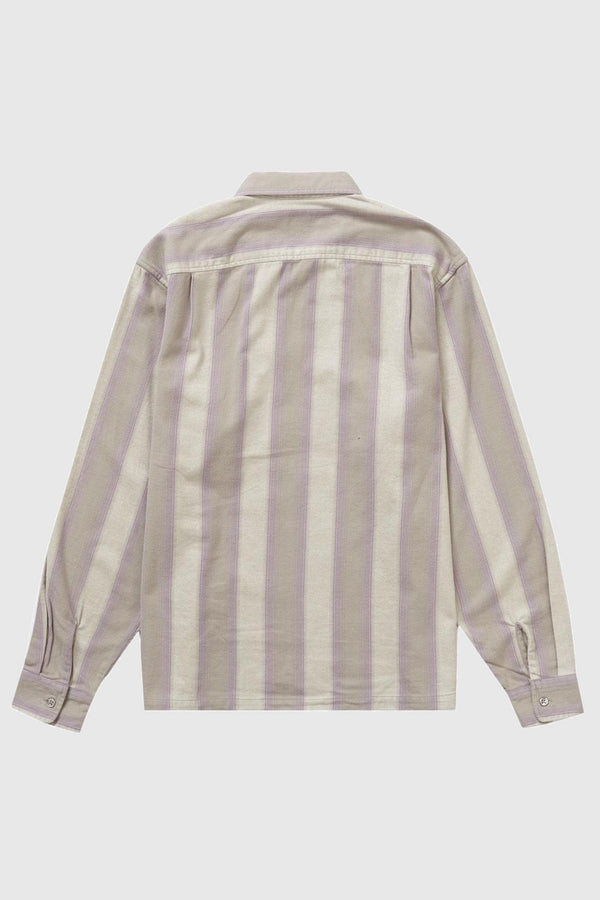 Supreme Stripe Flannel Zip Up Shirt Grey