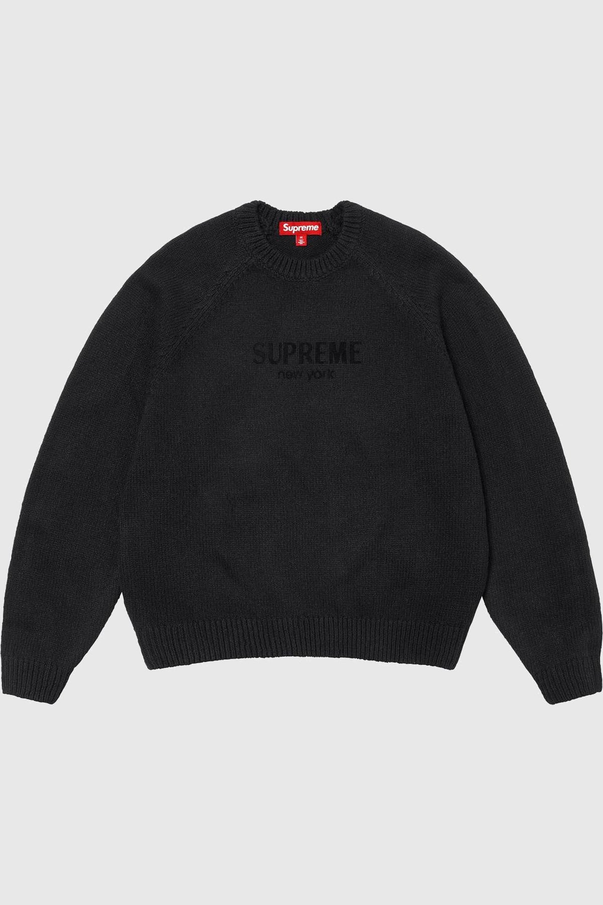 Supreme Flocked Logo Sweater Black