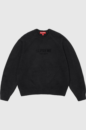 Supreme Flocked Logo Sweater Black