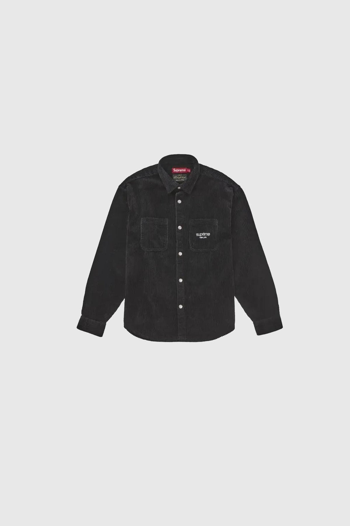 Supreme Wide Wale Corduroy Snap Shirt Black