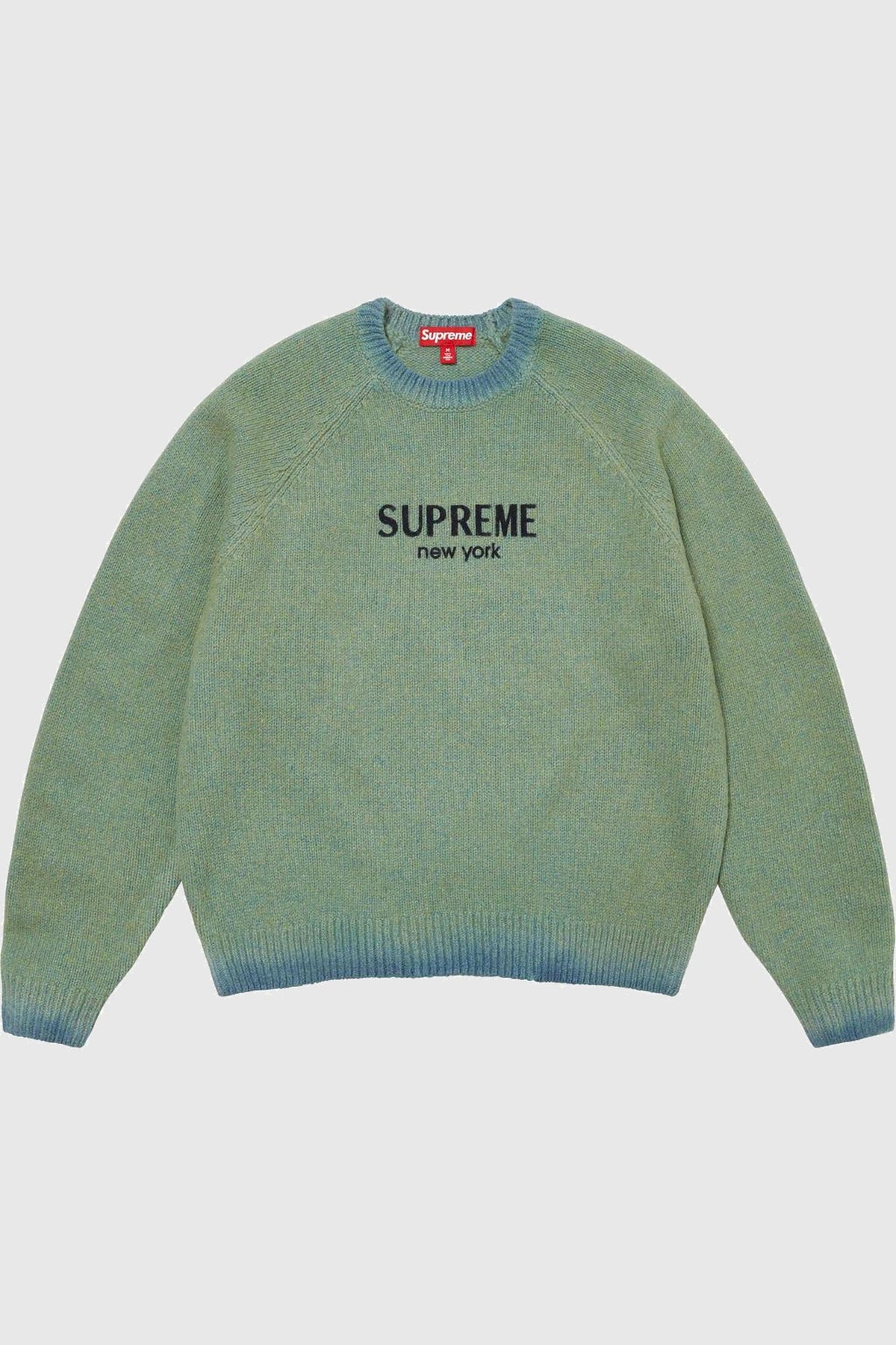 Supreme Flocked Logo Sweater Green