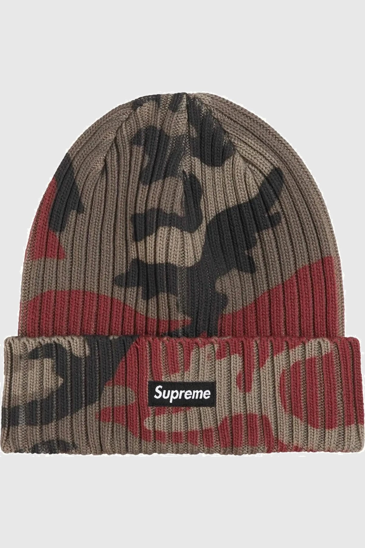 Supreme Overdyed Beanie (SS26) - Red Camo