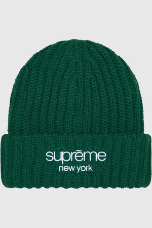 Supreme Classic Logo Chunky Ribbed Beanie Green