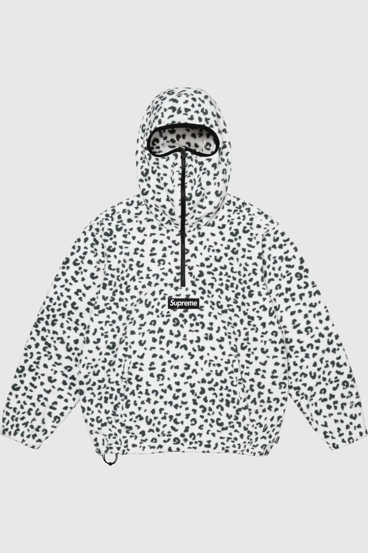 Supreme Polartec Facemask Half-Zip Hooded Sweatshirt Leopard