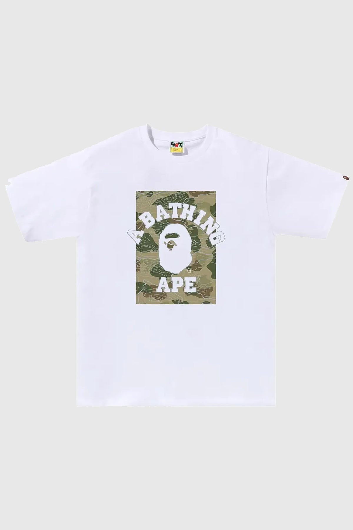 BAPE Layered Line Camo On College Tee White/Beige