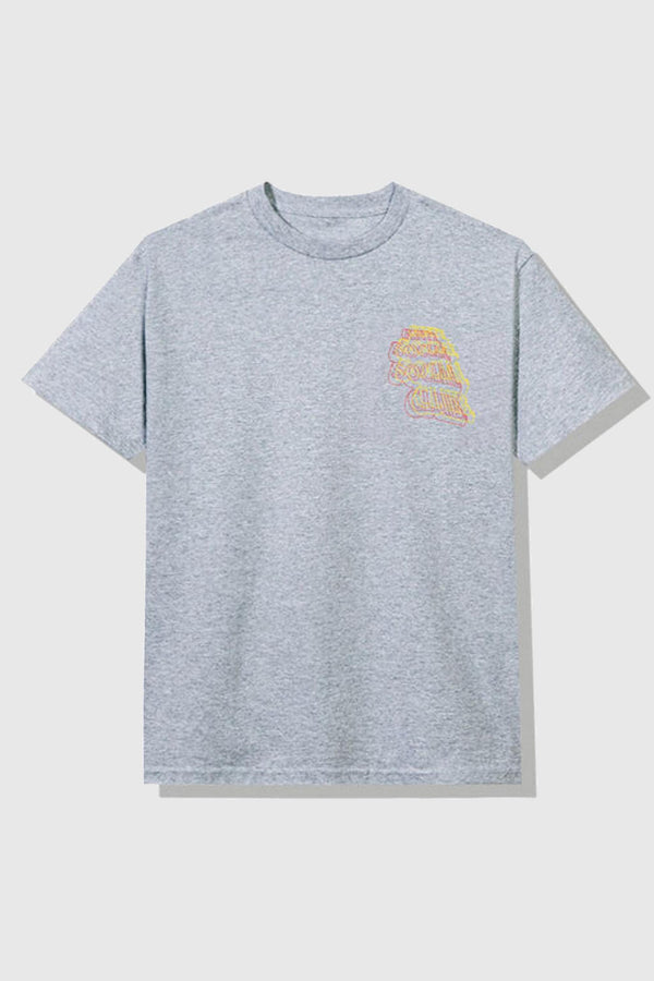 Anti Social Social Club Neon Lights And A Lot Of Rain T-shirt Heather Grey