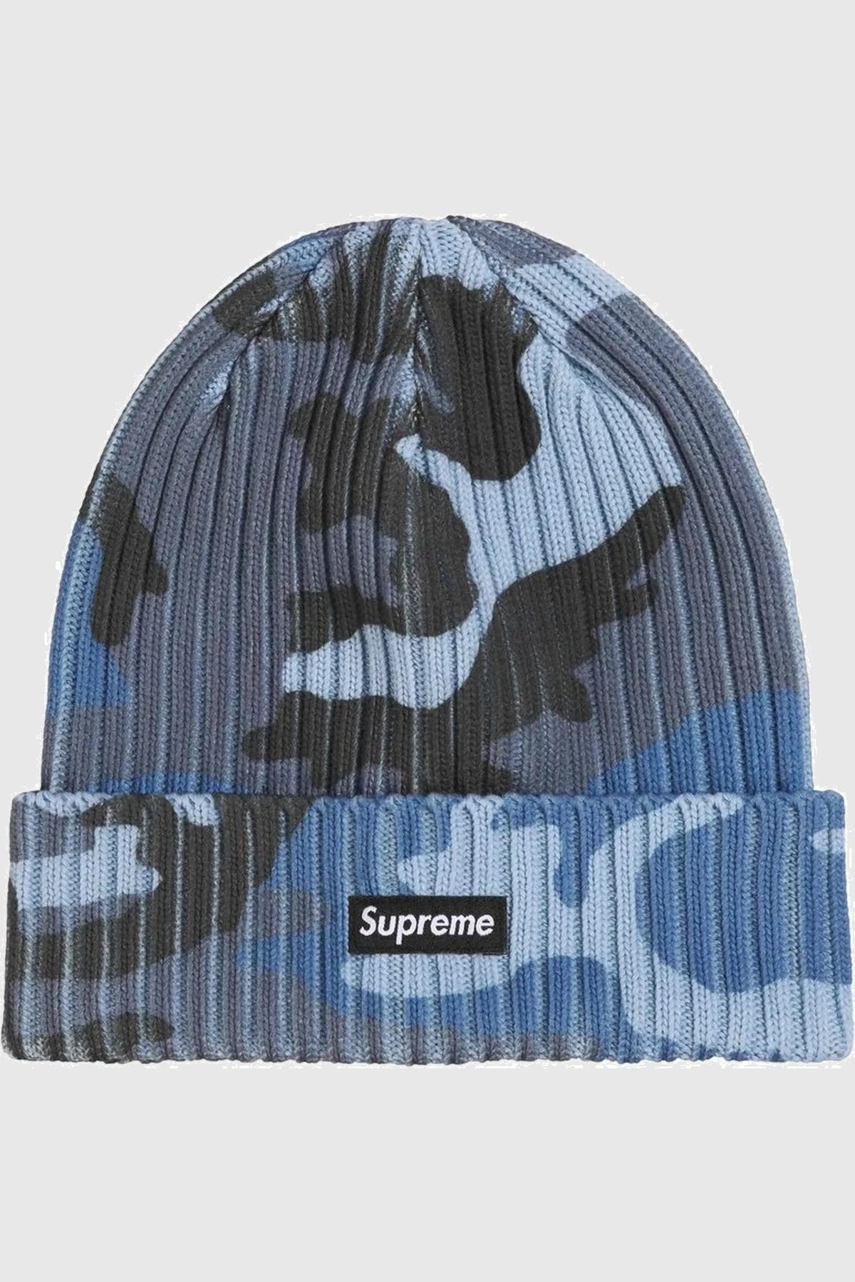 Supreme Overdyed Beanie (SS26) - Blue Camo