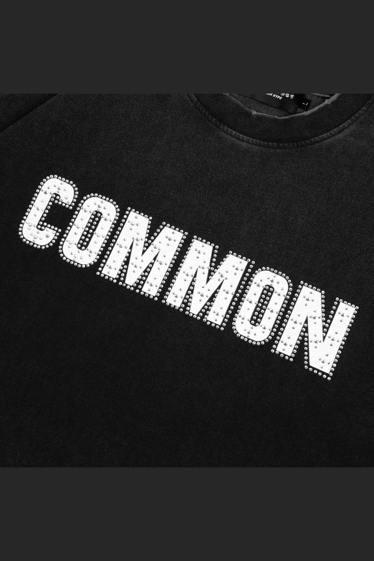 Common Hype Rhinestone Tee - Vintage Black