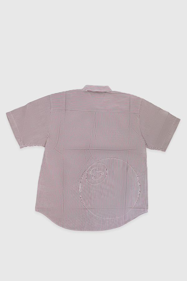 Stussy Boxy Ss Shirt 8 Ball - Burgundy Stripe
