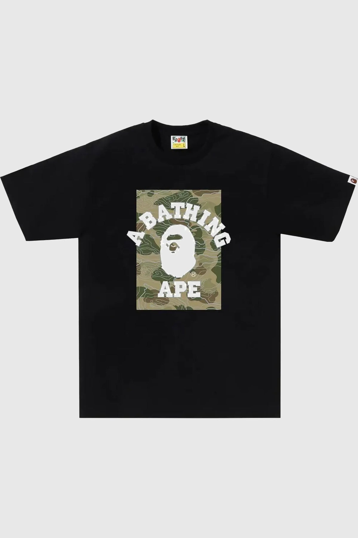 BAPE Layered Line Camo On College Tee Black/Beige