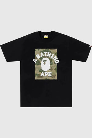 BAPE Layered Line Camo On College Tee Black/Beige