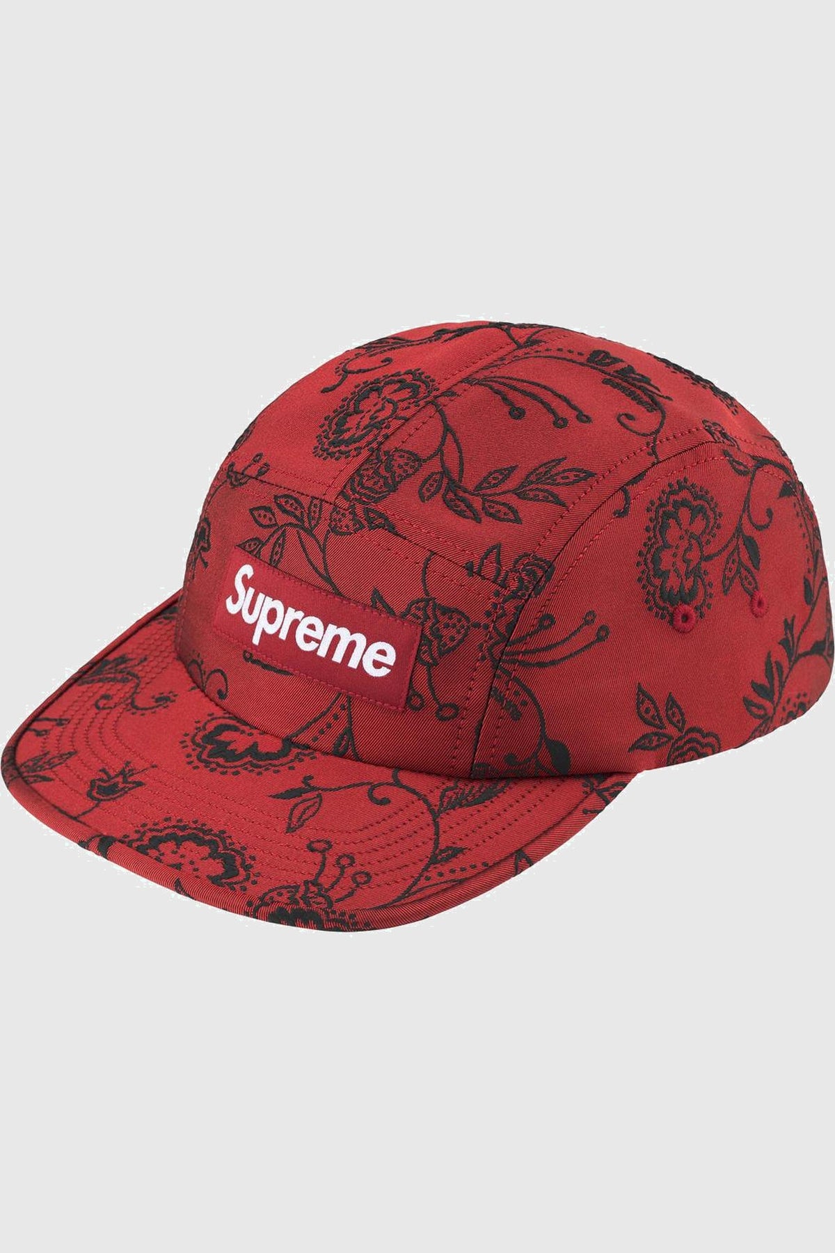 Supreme Floral Jacquard Camp Cap Red