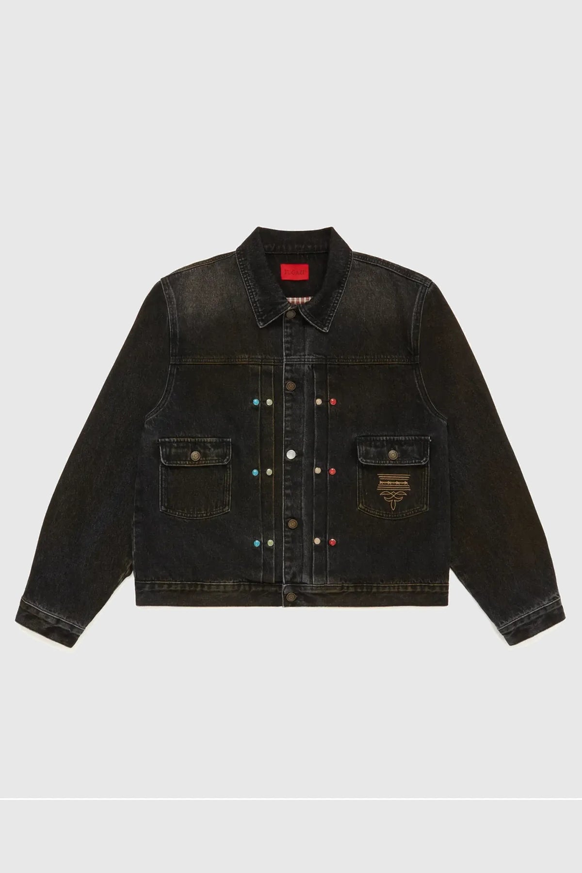Fugazi Stone Rivet Denim Jacket Washed Black