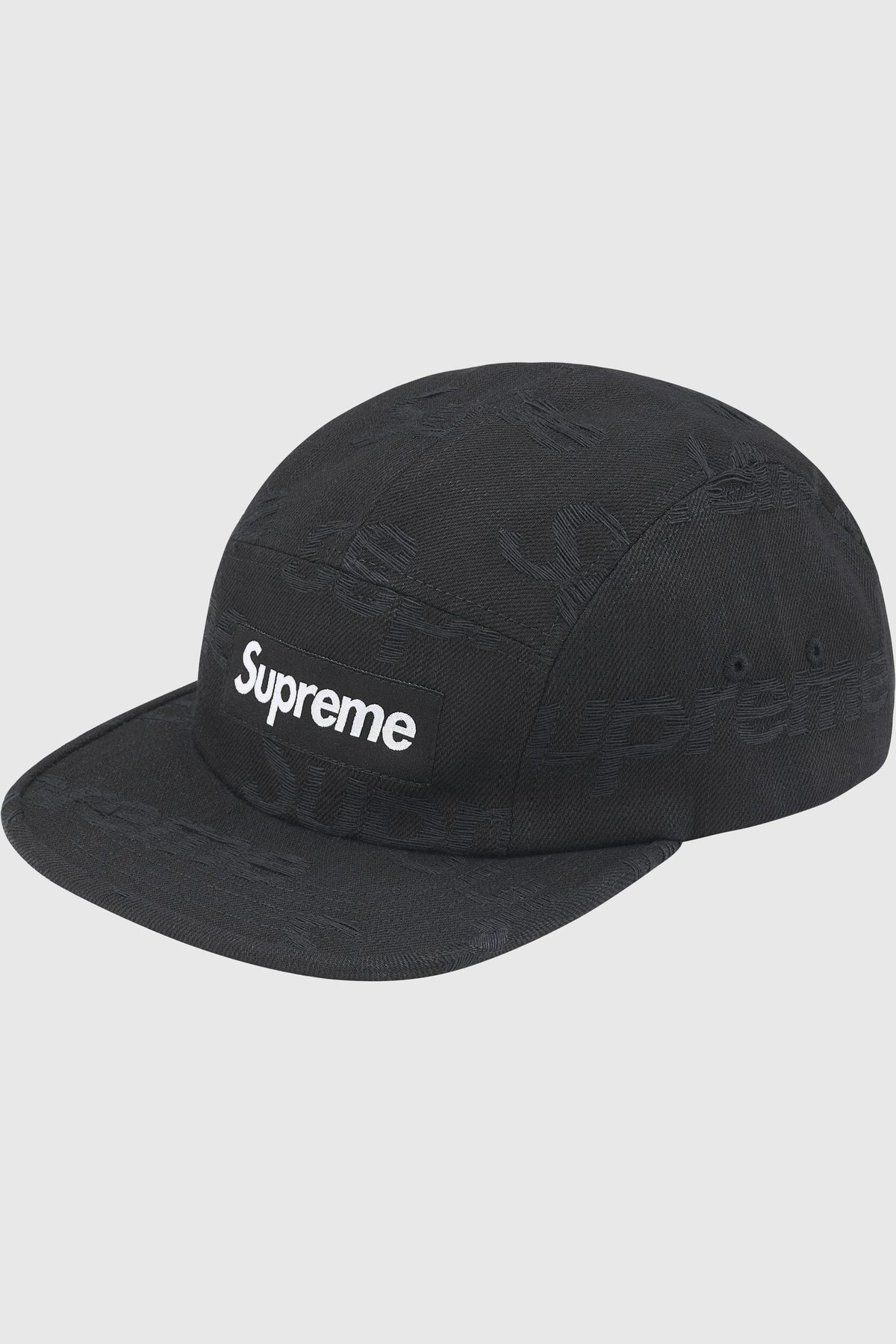 Supreme Supreme Jacquard Logos Denim Camp Cap (SS25) - Black