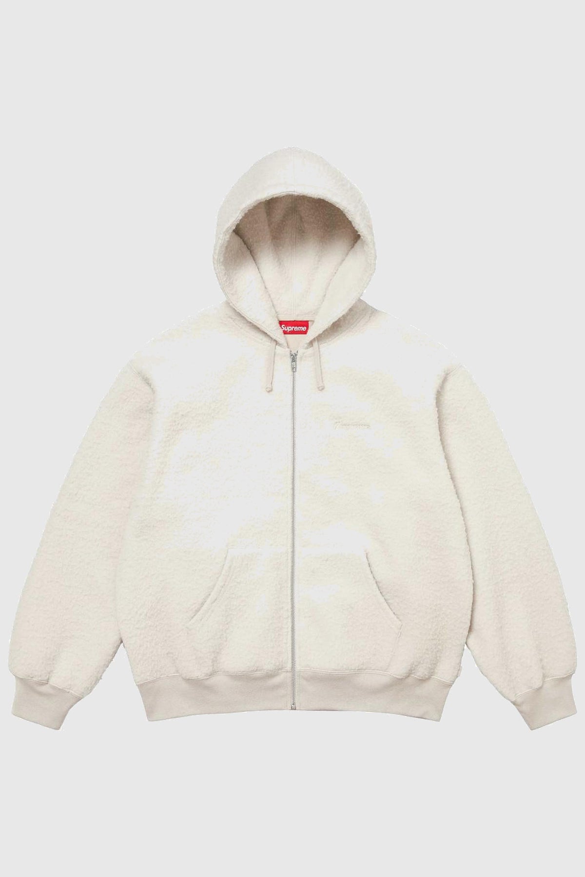 Supreme Pilled Zip-Up Hooded Sweatshirt Stone