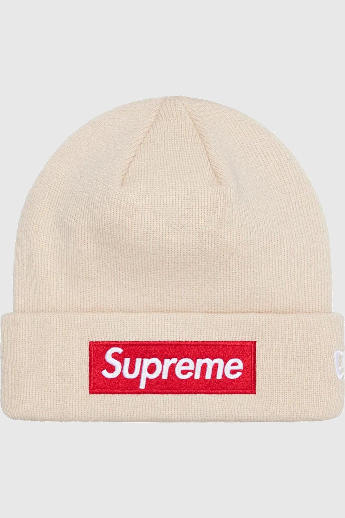 Supreme New Era Box Logo Beanie Stone