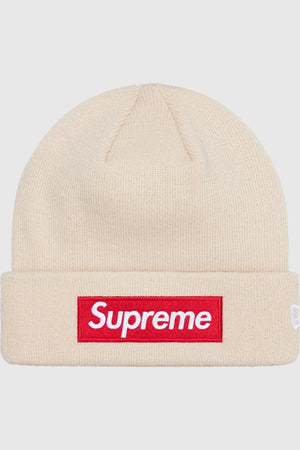 Supreme New Era Box Logo Beanie Stone