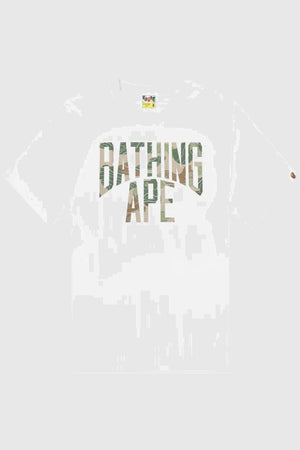BAPE Layered Line Camo NYC Logo Tee White/Beige