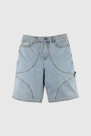Common Hype Star Washed Denim Short - Iceberg