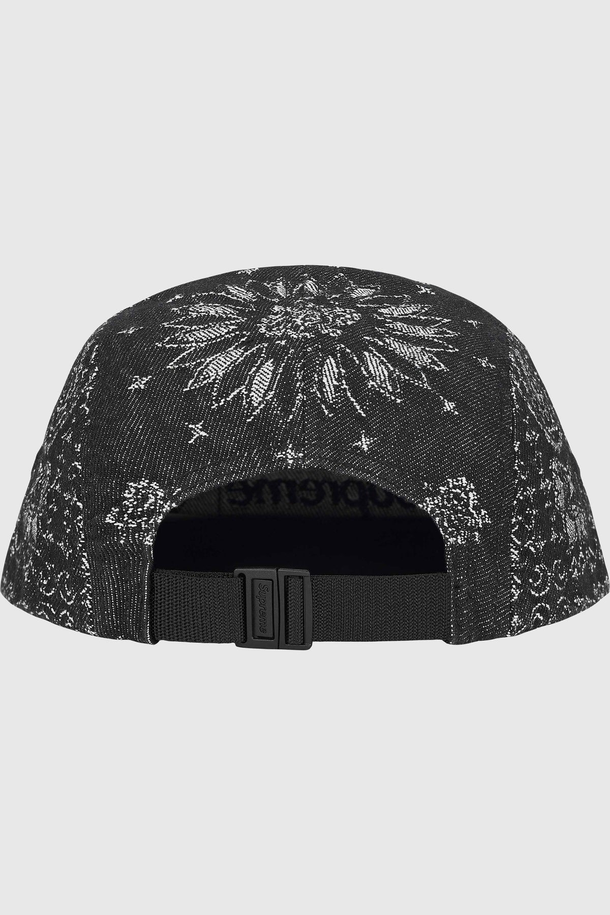 Supreme Bandana Jacquard Denim Camp Cap (SS25) - Black