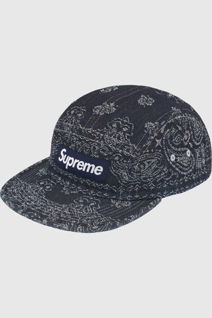 Supreme Bandana Jacquard Denim Camp Cap (SS25) - Indigo