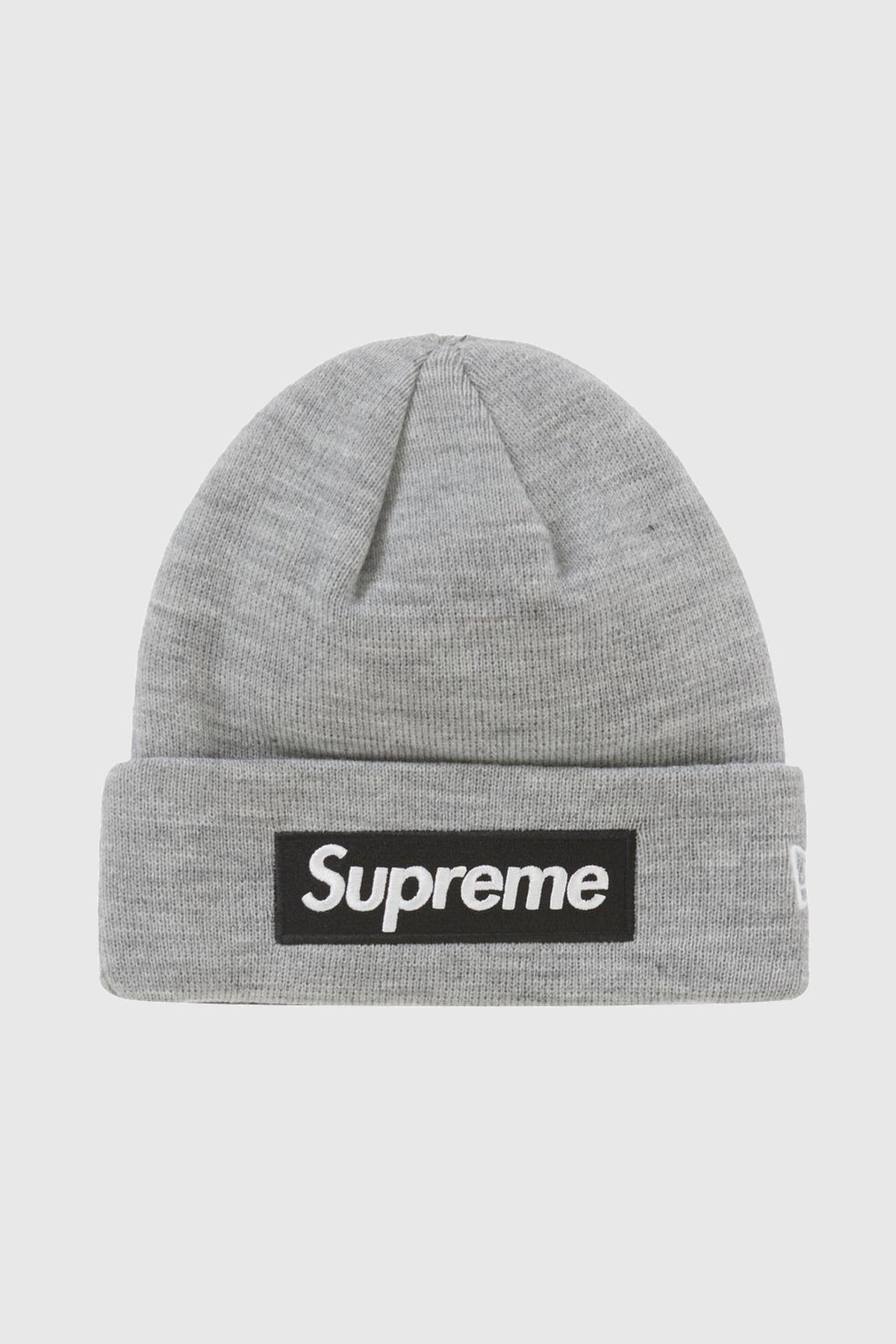 Supreme New Era Box Logo Beanie (FW22) Heather Grey