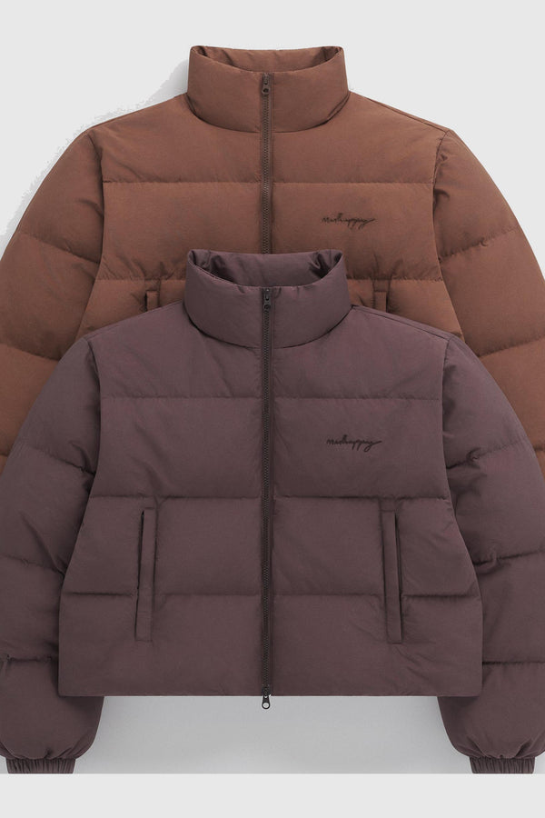 Madhappy Women's Cropped Cozy Puffer Jacket - maple