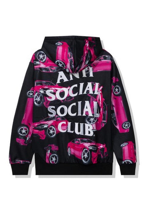 Anti Social Social Club 3AM On Melrose All Over Hoodie Black/Pink