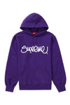 Supreme Raised Handstyle Hooded Sweatshirt Purple
