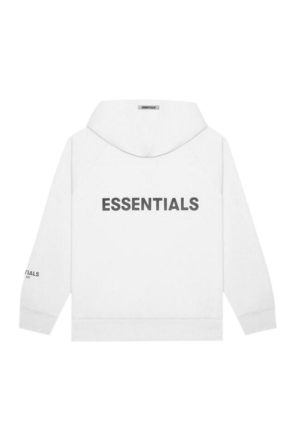 Fear of God Essentials Full Zip Up Hoodie Applique Logo White