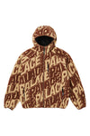 Palace Jacquard Fleece Hooded Jacket Tan/Brown