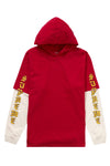 Supreme Layered Hooded L/S Top Red