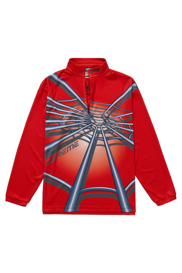 Supreme Spyder Web Half Zip Pullover Red