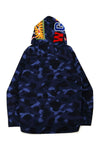 BAPE Color Camo Shark Hoodie Shirt (FW21) Navy