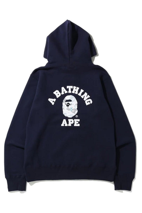 BAPE Space Camo College Pullover Hoodie Navy